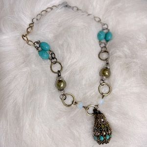 Beautiful, turquoise and gold Anthropologie necklace